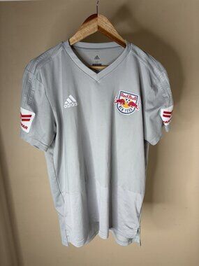 Adidas New York Red Bulls Gray Training Jersey Mens Medium